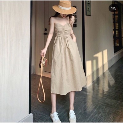 đầm kem đi biển